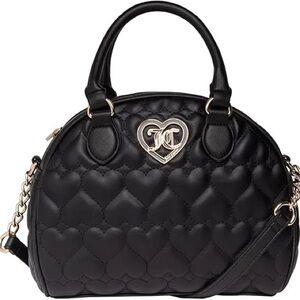 Black Quilted Heart Handbag